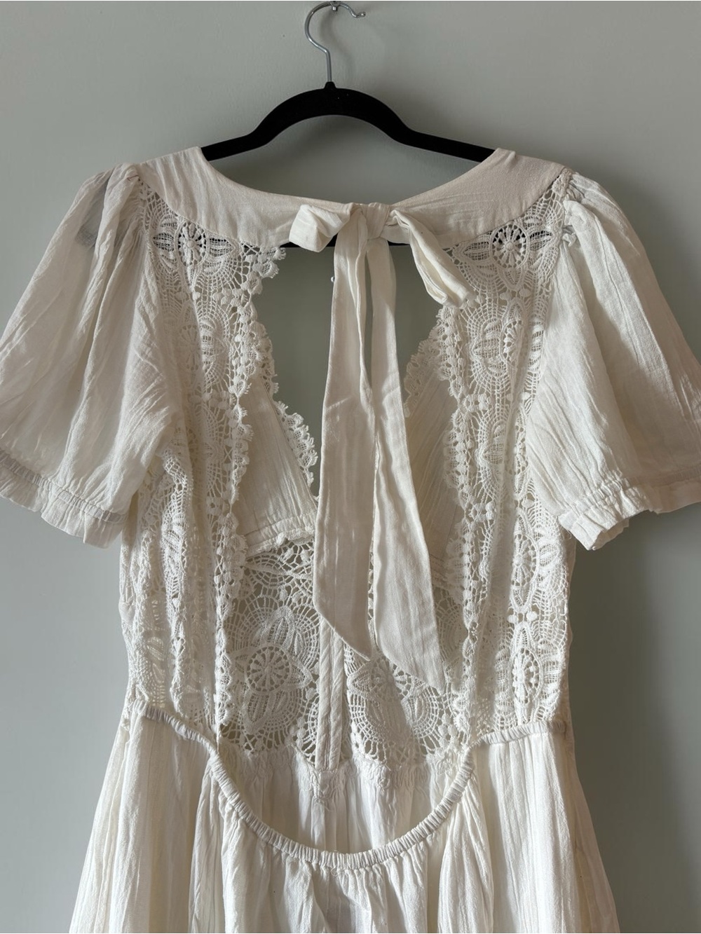 Free People All You Need Is Lace Midi Dress Size XL White Lace-Trim Cottagecore - Picture 8 of 13
